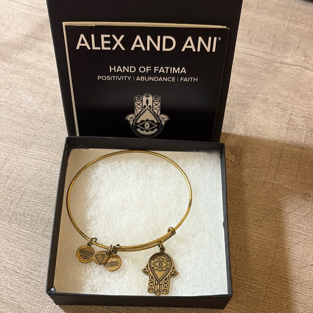Alex and Ani Gold Hand of Fatima Bangle